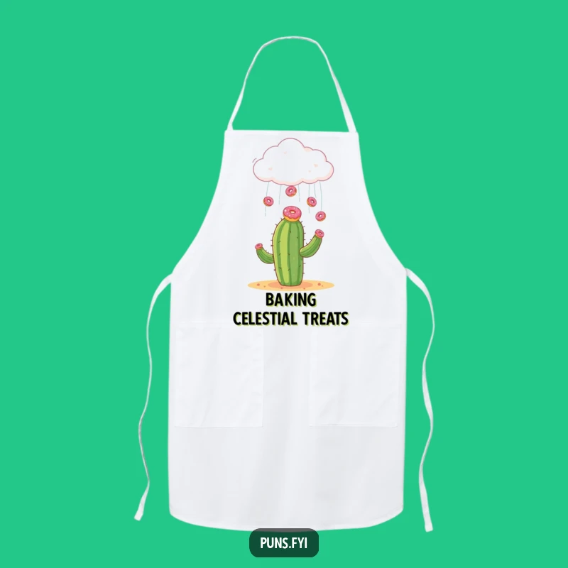 Funny Donut Cloud Cactus Apron: Bake Up Some Smiles with Sweet Style!