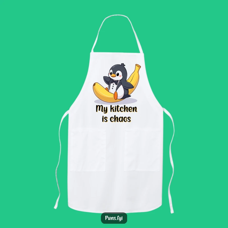 Funny Penguin Tuxedo Slip Apron: Cook Up Some Laughs in the Kitchen!