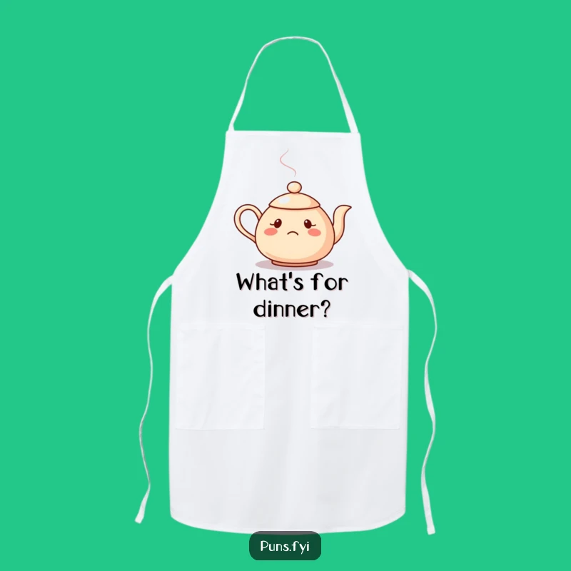 Funny Confused Teapot Apron: Brew Up Some Laughs with Puzzling Precision!