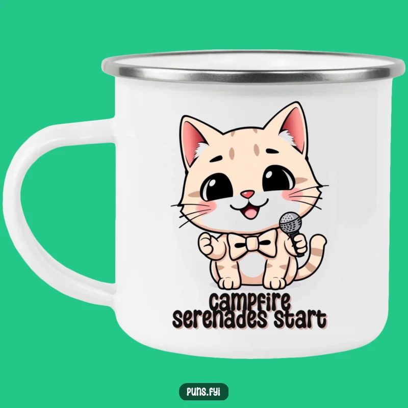 Funny Cat Camping Mug: Dapper Singer - Outdoor Gift
