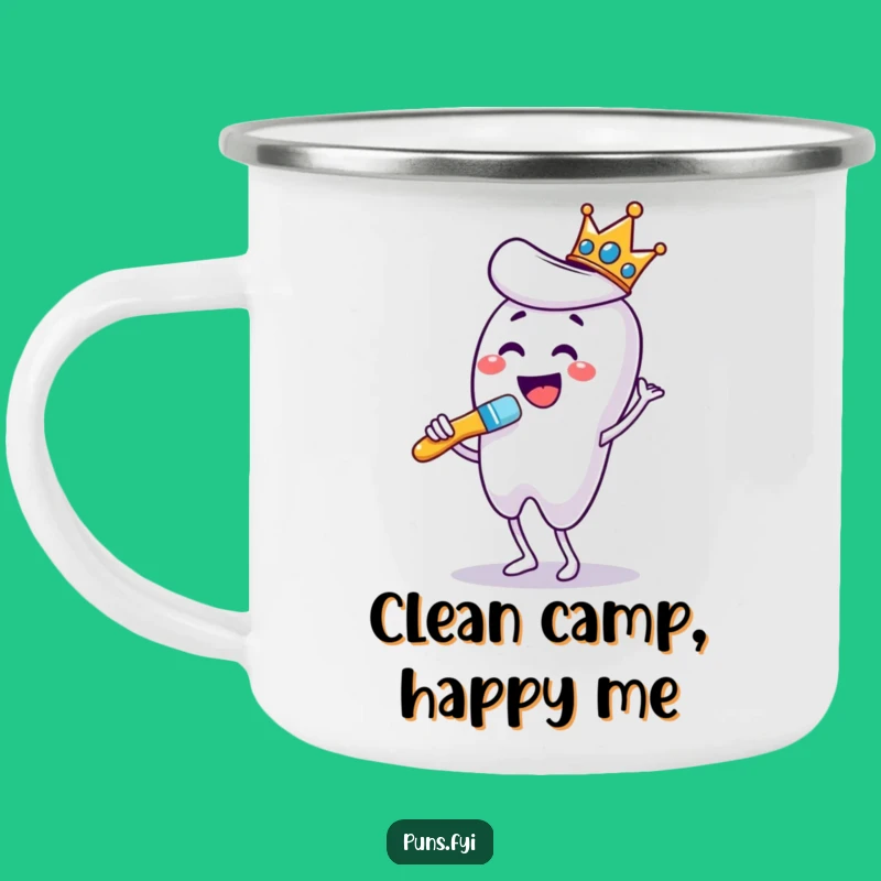 Funny Dancing Toothbrush Camping Mug: Royal Hygiene for Outdoor Adventures!