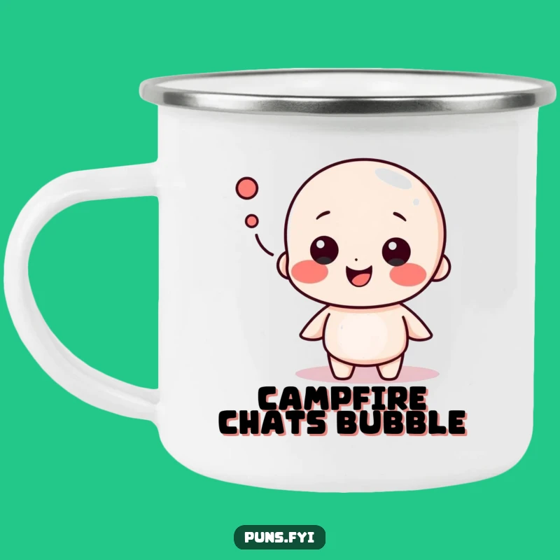 Funny Speech Bubble Camping Mug: Converse Around the Campfire