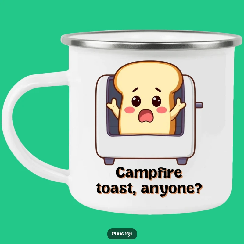 Funny Surprised Bread Camping Mug, Hilarious Outdoor Gift for Toast Lovers
