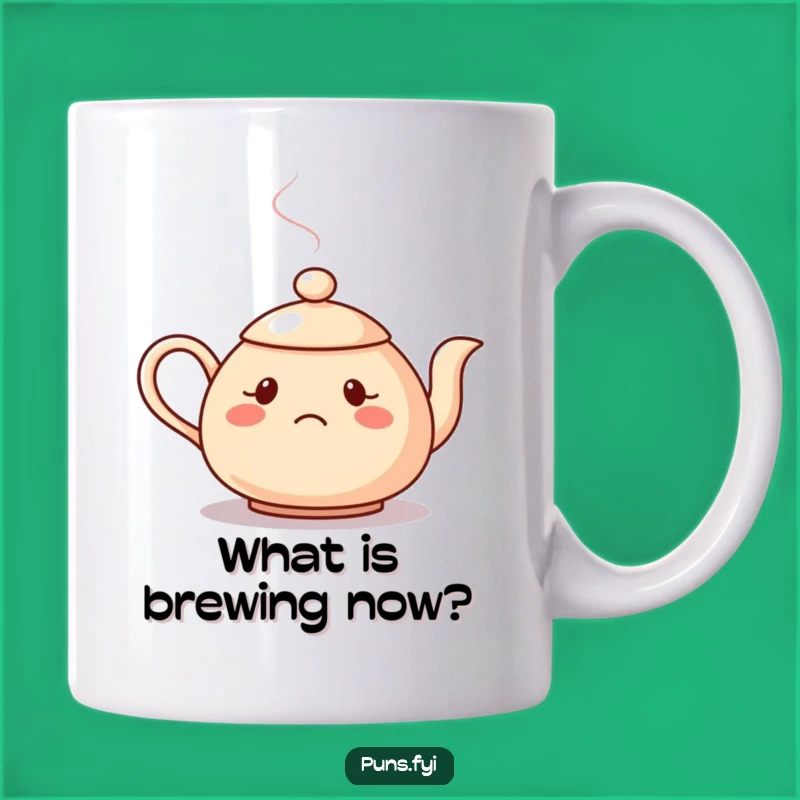 Funny Confused Teapot Mug: Puzzled Sips for a Hilarious Start to Your Day!