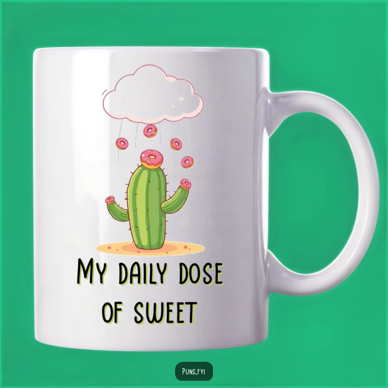 Funny Donut Cloud Cactus Mug: Sweet Surprises for a Hilarious Morning Brew!