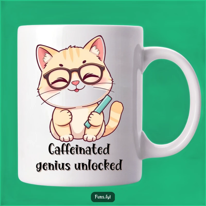 Funny Winking Cat Teacher Mug - Smart Cat Coffee Cup, Hilarious Gift