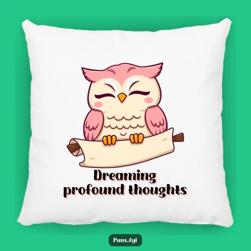 Funny Kawaii Owl Pillow: Scholarly Comfort Cushion, The Perfect Funny Gift