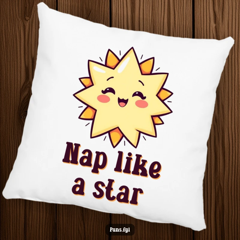 Funny Pillow adorned with a cartoon star in a spectacular POP! explosion, offering comfort and a humorous decorative touch.