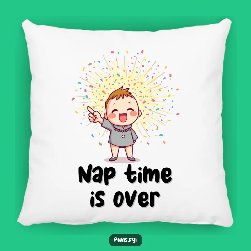 Funny Confetti Burst Pillow: Enthusiastic Character Comfort for Festive Decor