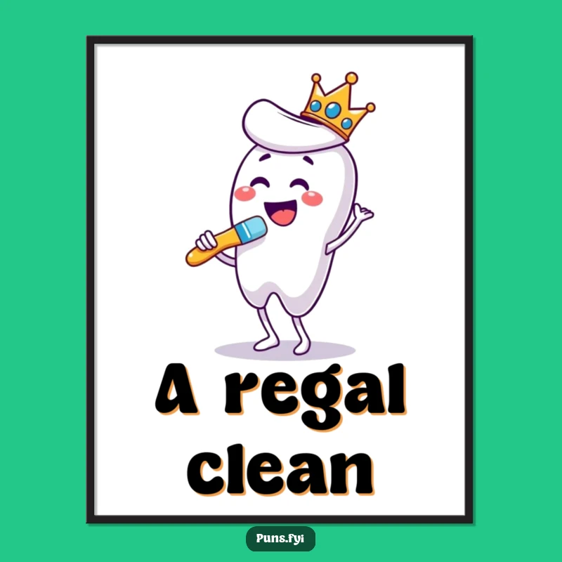 Funny Dancing Toothbrush Digital Art Print: Instant Royal Decor for Your Walls!