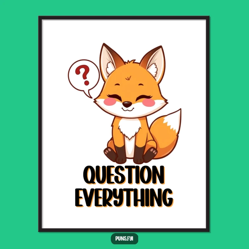 Funny Mischievous Fox Digital Art Print: Instant Quirky Wall Decor