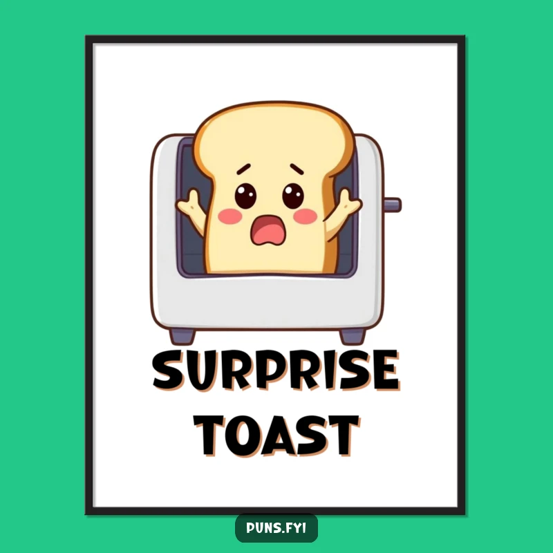 Funny Surprised Bread Digital Art, Hilarious Printable Gift for Instant Bread Humor