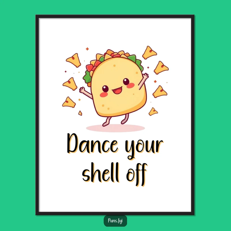 Funny Taco Dance Digital Art Print: Instant Fiesta Vibes for Your Walls!