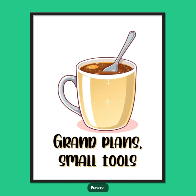 Funny Tiny Spoon Digital Art: Epic Printable & Sparkling Design, Instant Humorous Decor