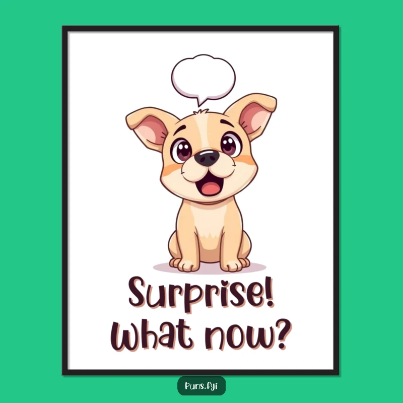 Funny Dog Surprise Digital Art Print: Inject Comical Astonishment into Your Space