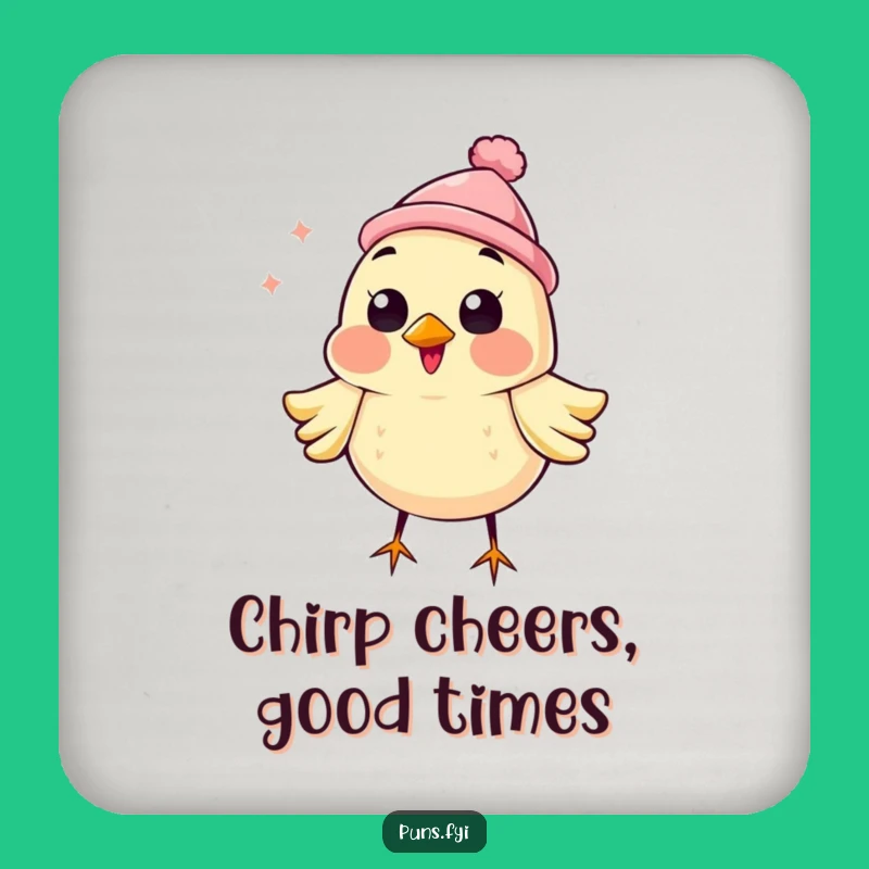 Funny Bird Hat Drink Coaster: Protect Surfaces with Hilarious, Chirpy Charm