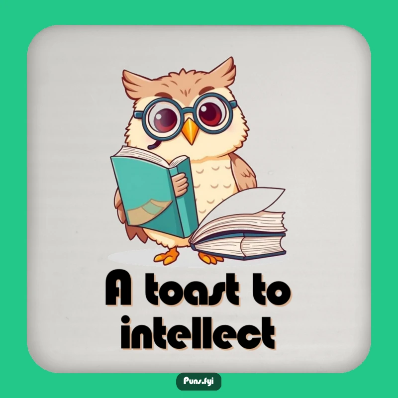 Funny Owl Monocle Coaster: Protect Surfaces with Scholarly Charm