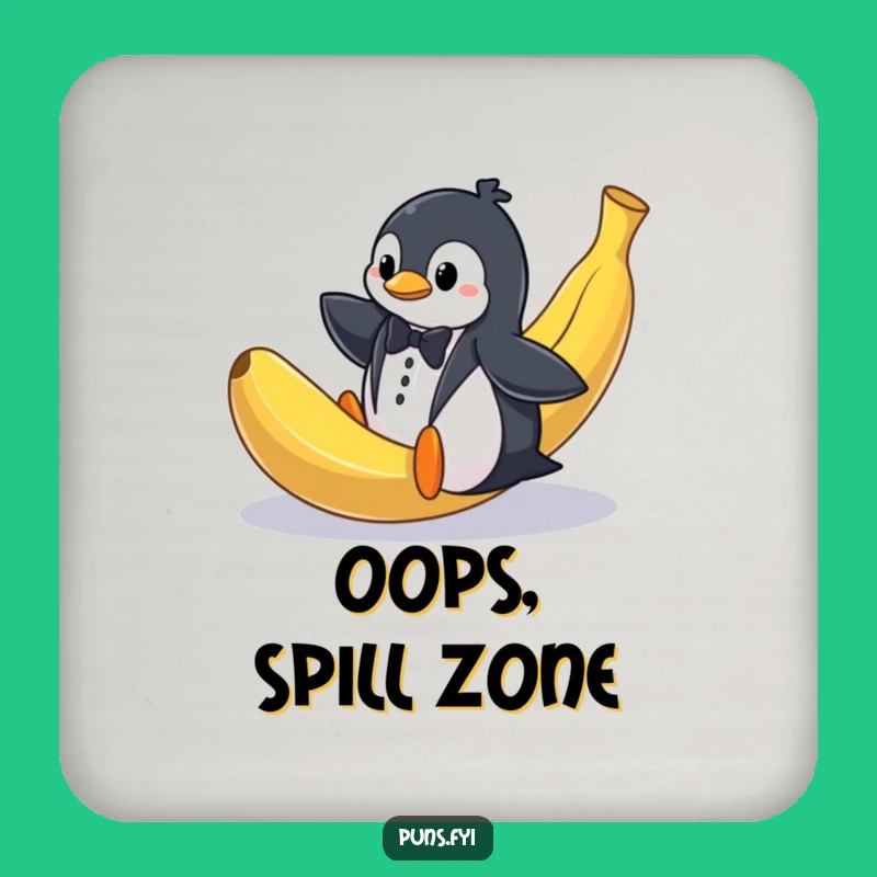 Funny Penguin Tuxedo Slip Coaster: Protect Your Surfaces with Hilarious Style!