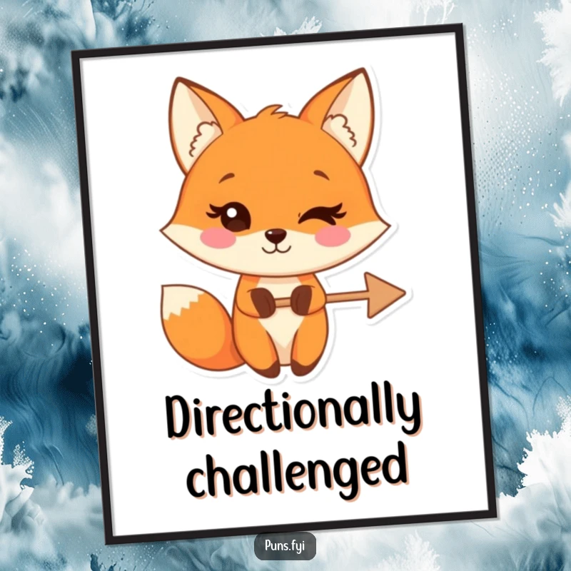 Funny poster art of a winking fox character holding a crossed-out arrow, symbolizing playful boundaries and smart rejection.