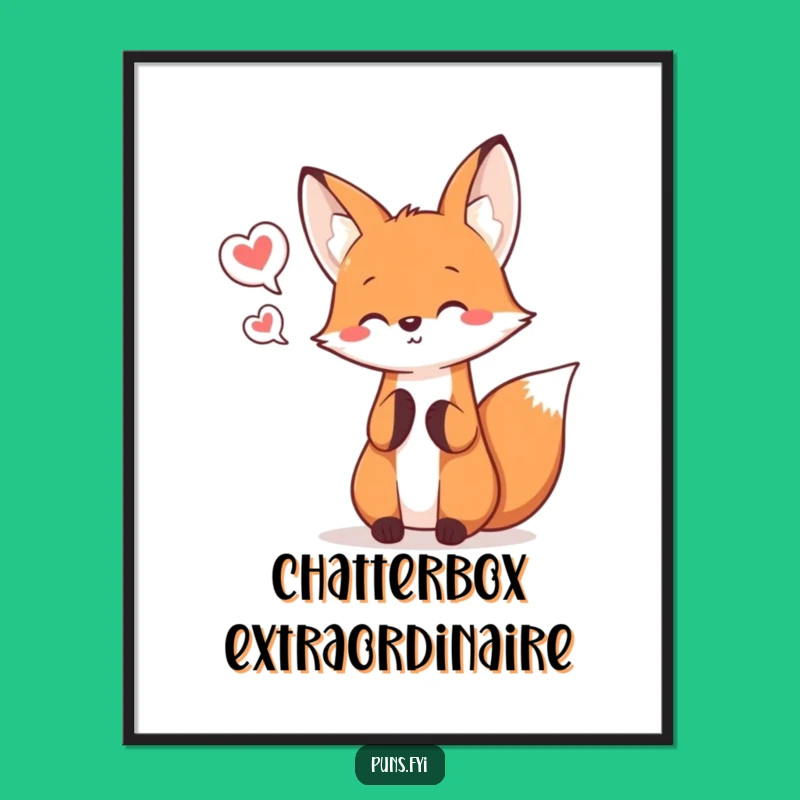 Funny Kawaii Fox Juggling Poster - Cheerful Art Gift for Communicators