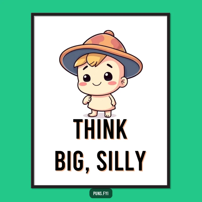 Funny Thinking Cap Poster: Art for the Whimsical and Wonderful Mind