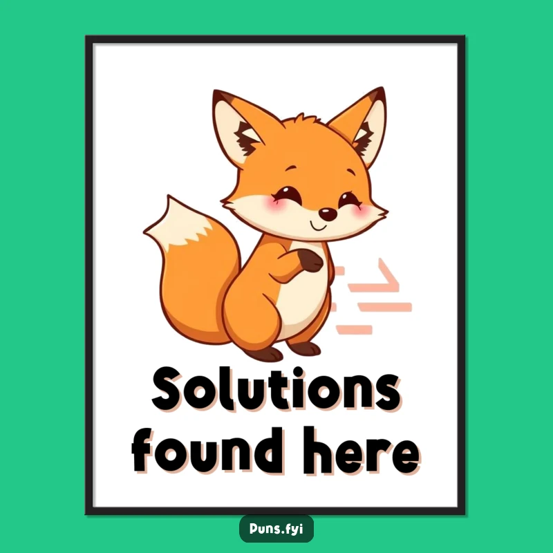 Funny Fox Poster: Clever Maze Guidance Artwork for a Smart Funny Gift