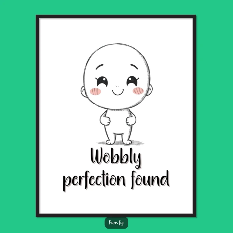 Funny Pencil Art Poster: Smiling Creator Art Print, Whimsical Wall Decor, Perfect Funny Gift