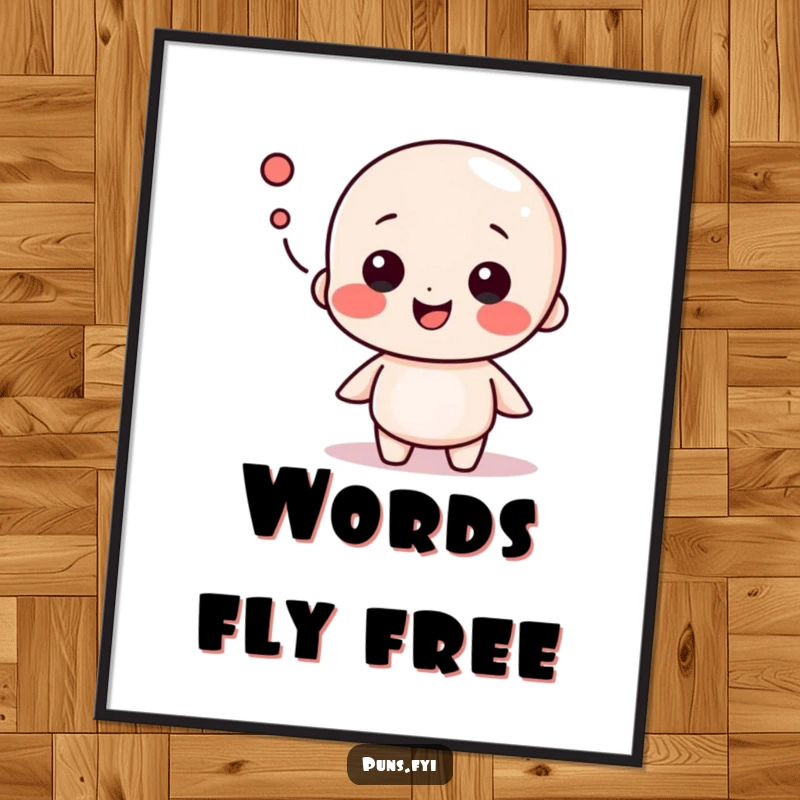 Funny poster art of a playful speech bubble character in a lively conversation, symbolizing communication and humor, a fantastic funny gift.