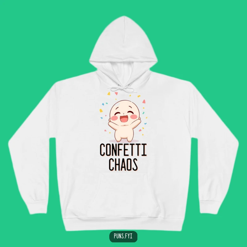Funny Confetti Character Hoodie - Cozy Hilarious Wear for Celebrations