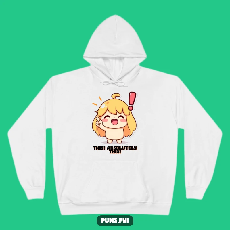 Cozy Funny Agreement Hoodie: Character Agrees, Warm Affirmation Wear