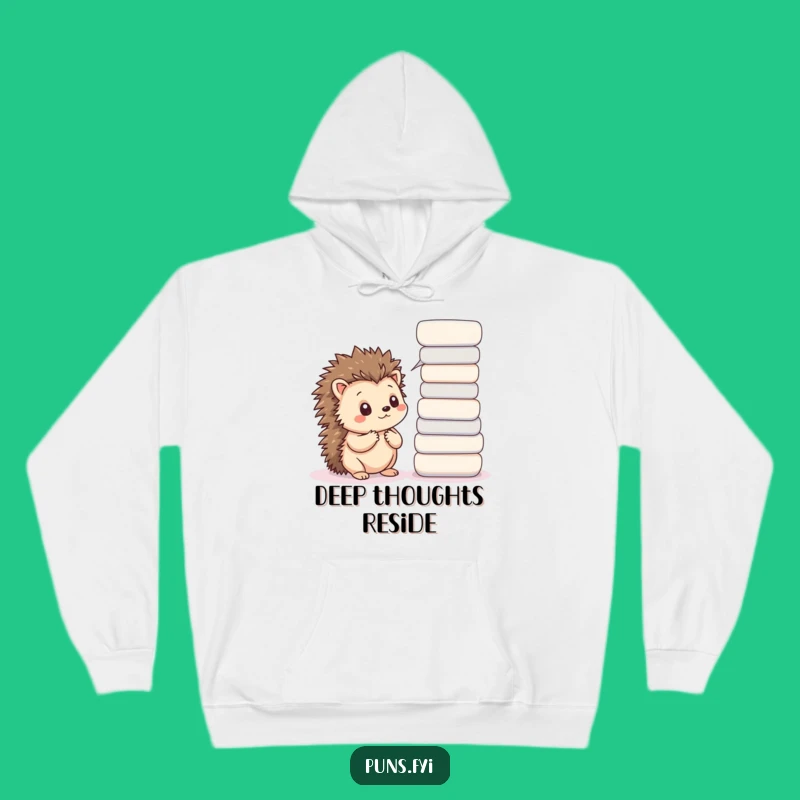Funny Thoughtful Hedgehog Hoodie: Cozy Up with This Wise Kawaii Wear