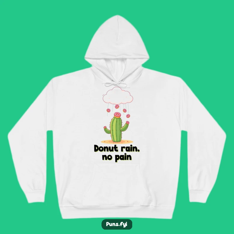 Funny Donut Cloud Cactus Hoodie: Cozy Up with Sweet Surprises and Warmth!