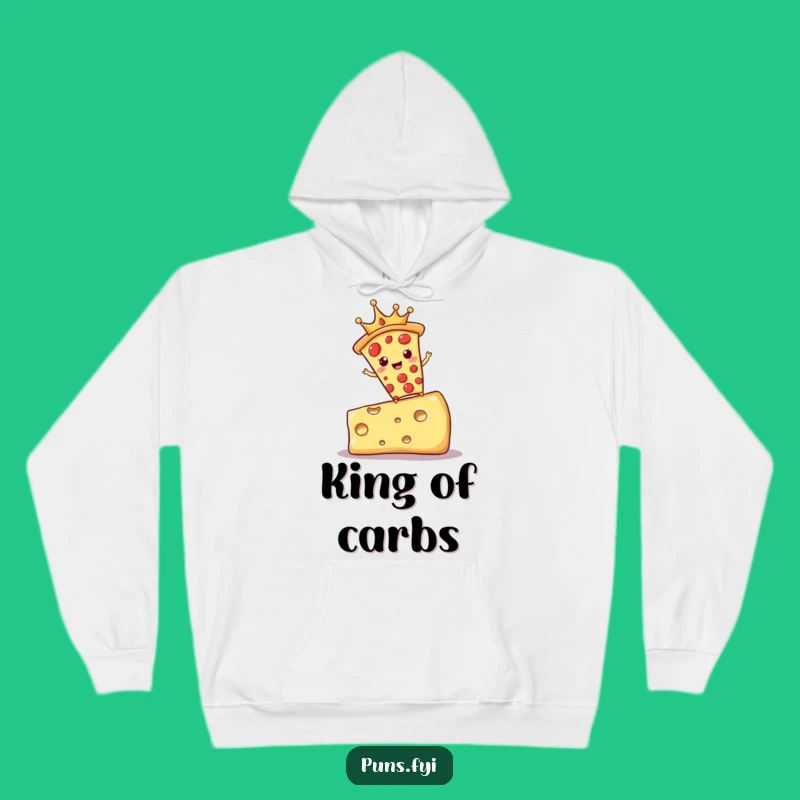 Funny Pizza King Hoodie: Cozy Royal Cheese Design, Perfect Humorous Gift for Pizza Addicts