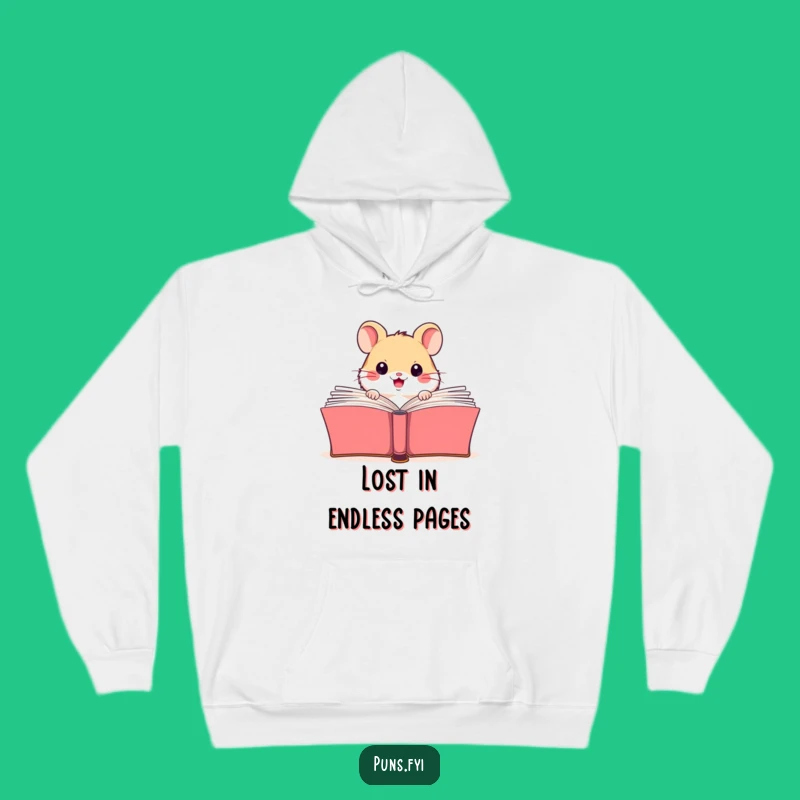 Cozy Funny Hamster Reading Hoodie: Warm & Hilarious Bookworm Apparel