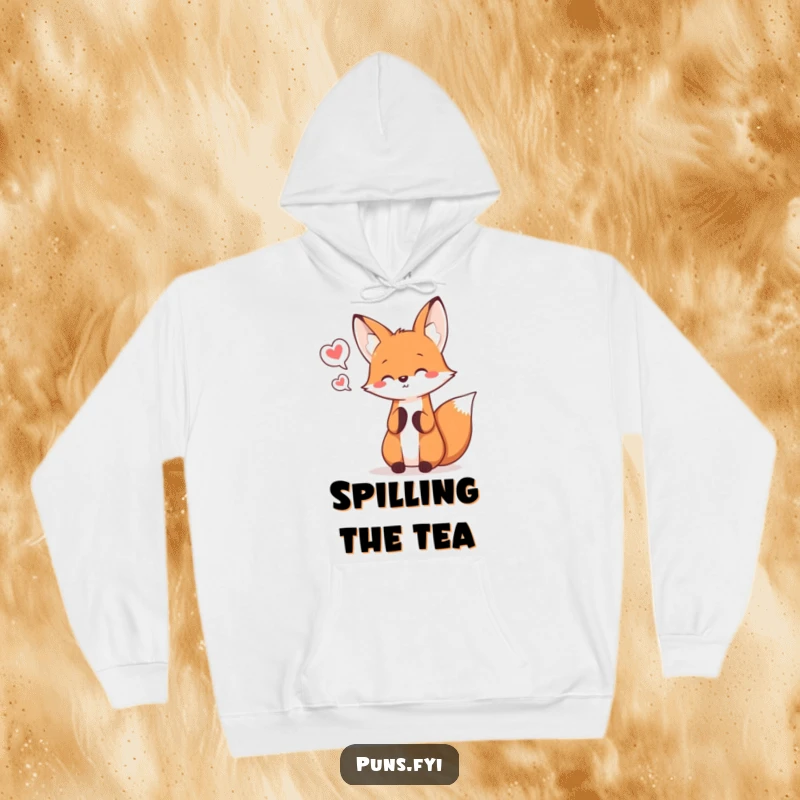 Funny kawaii fox juggling speech bubbles, a cozy and expressive hoodie for cheerful individuals.