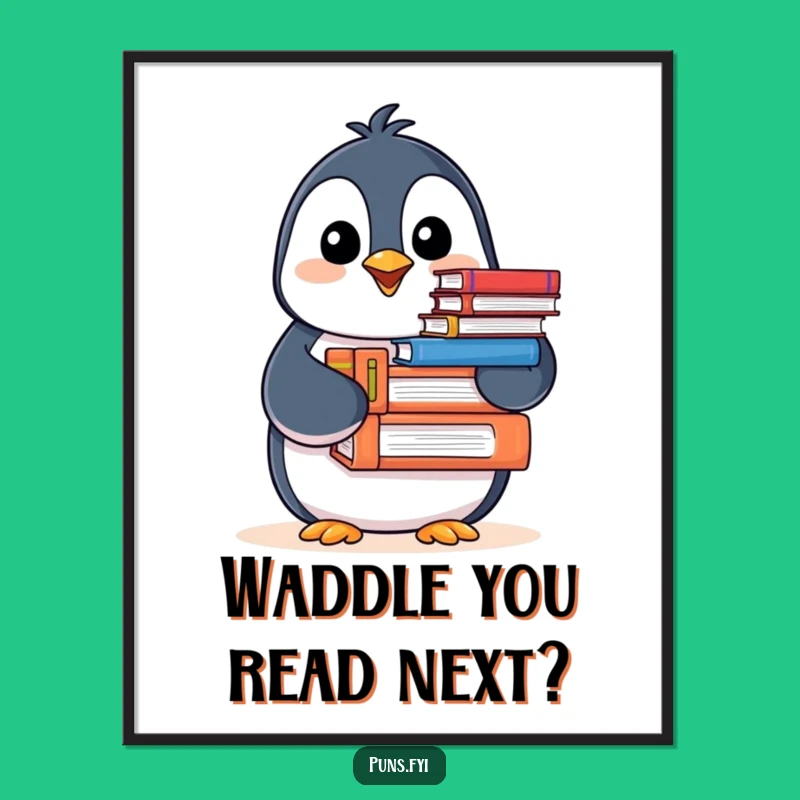 Free Printable Penguin Bookworm Wall Art - Hilarious Downloadable Decor!