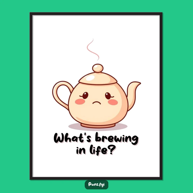 Free Printable Wall Art: Confused Teapot Brews Laughter! Hilarious Downloadable Art
