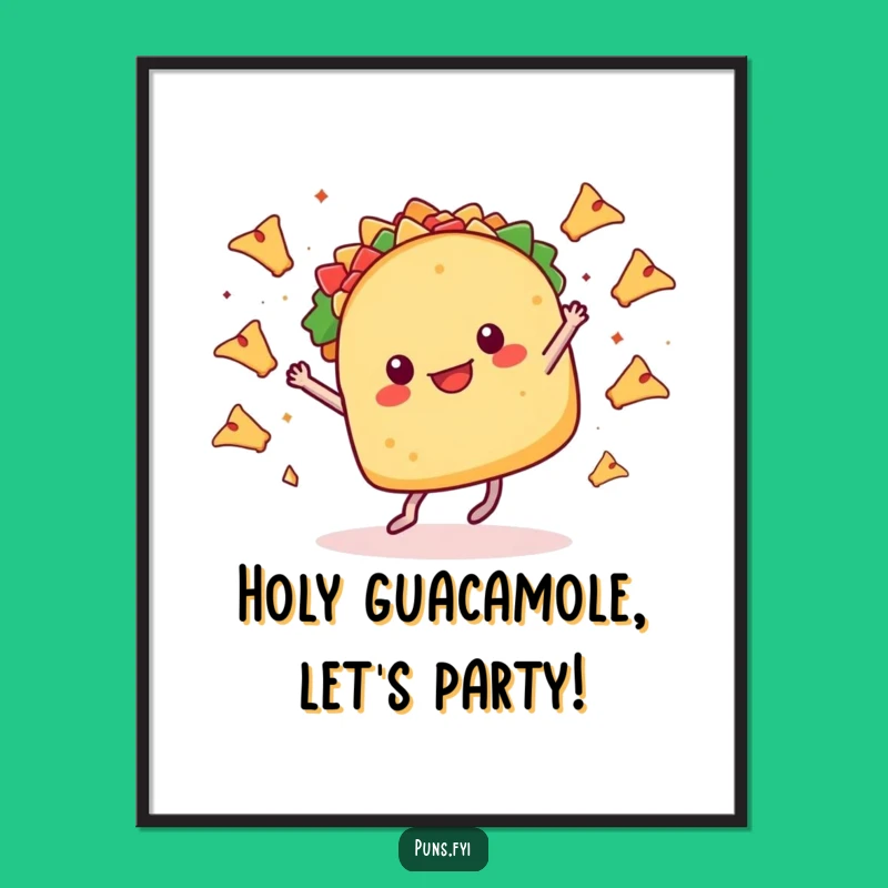 Free Printable Wall Art: Dancing Taco Fiesta! Hilarious Downloadable Art for Kitchens