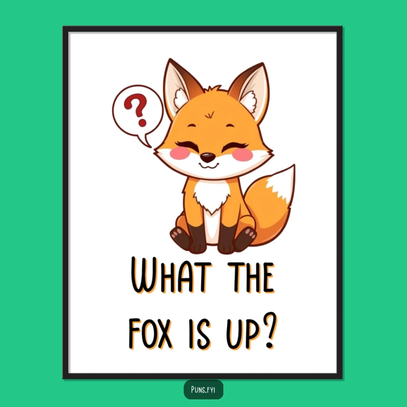 Funny Free Printable Fox Wall Art Mischief Question Mark Downloadable Decor