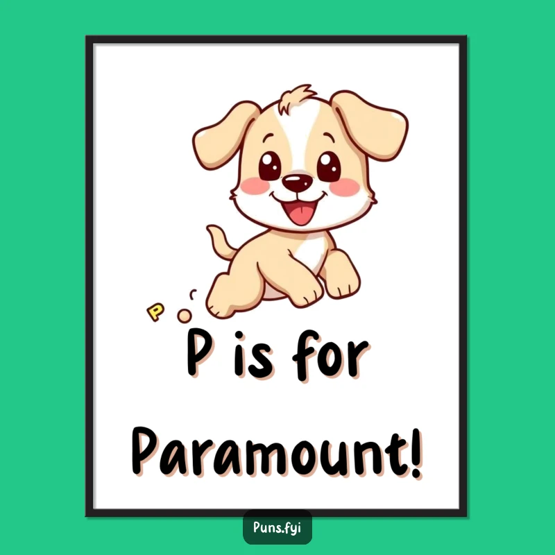 Free Printable Wall Art: Funny Puppy P Chase - Quirky Downloadable Art for Home