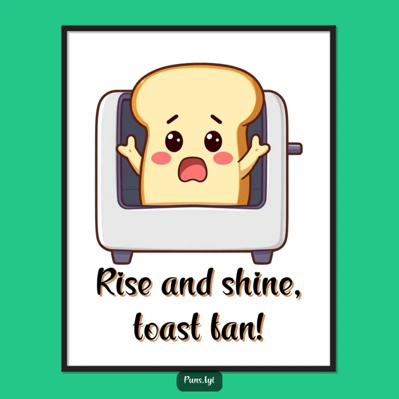 Funny Free Printable Wall Art: Toast in Toaster Surprise, Quirky Downloadable Decor