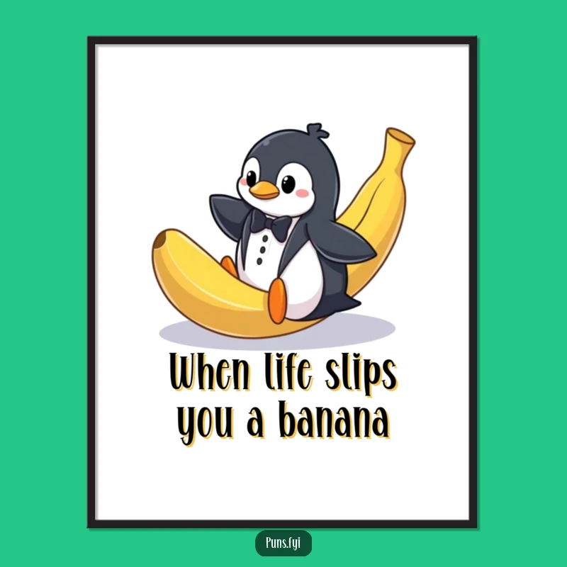 Free Printable Wall Art: Funny Penguin Tuxedo Slip! Hilarious Downloadable Art for Laughs