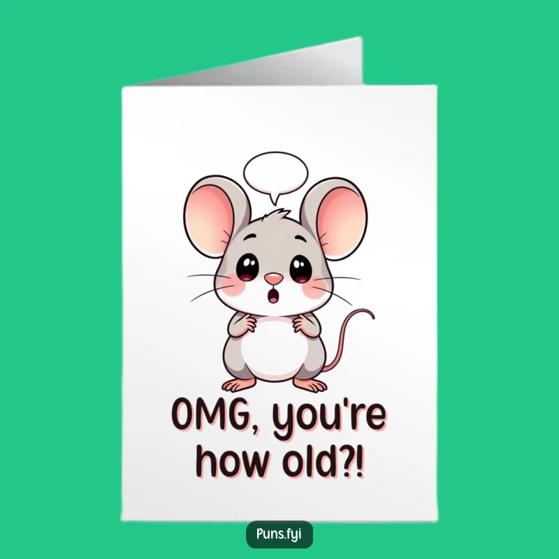 Free Printable Birthday Card: Funny Kawaii Mouse Surprise! Downloadable DIY Gift