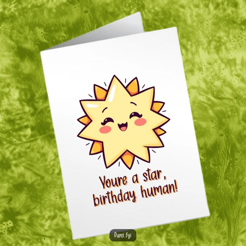 Funny Free Printable Birthday Card featuring a cartoon star bursting with a 'POP!' graphic, celebrating with explosive fun.
