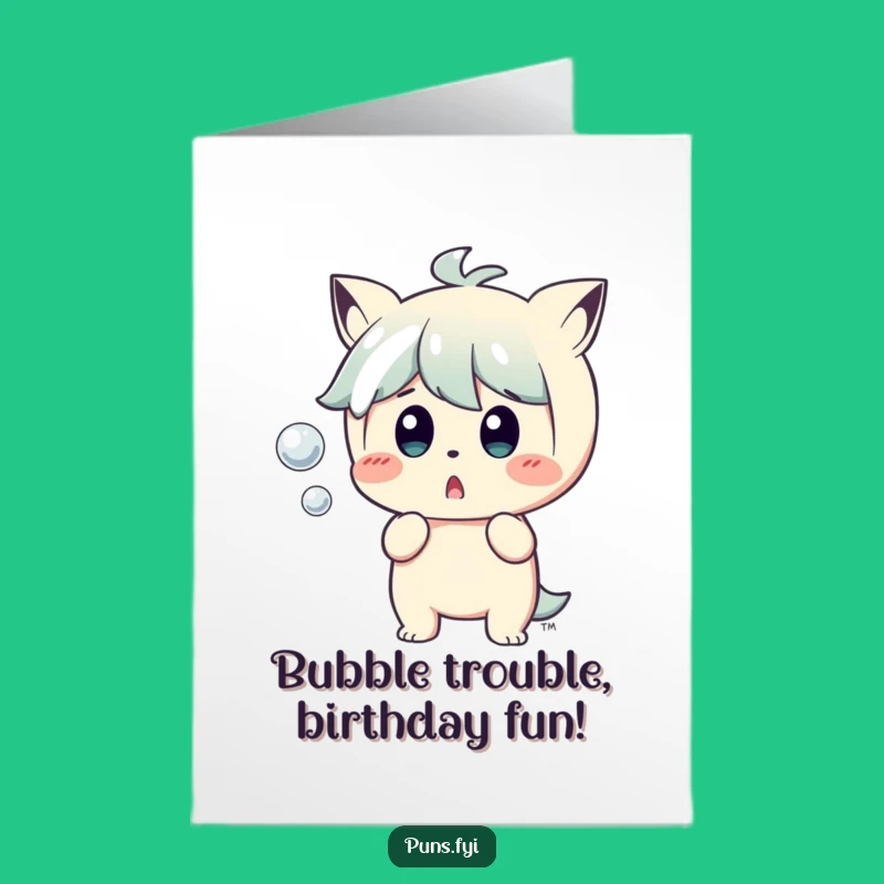 Free Printable Birthday Card: Surprised Character Bubble Pop Funny Downloadable Gift