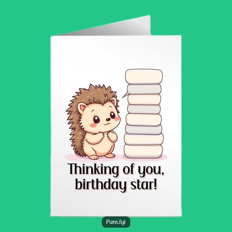 Free Printable Birthday Card: Thoughtful Kawaii Hedgehog! Unique Downloadable DIY Gift