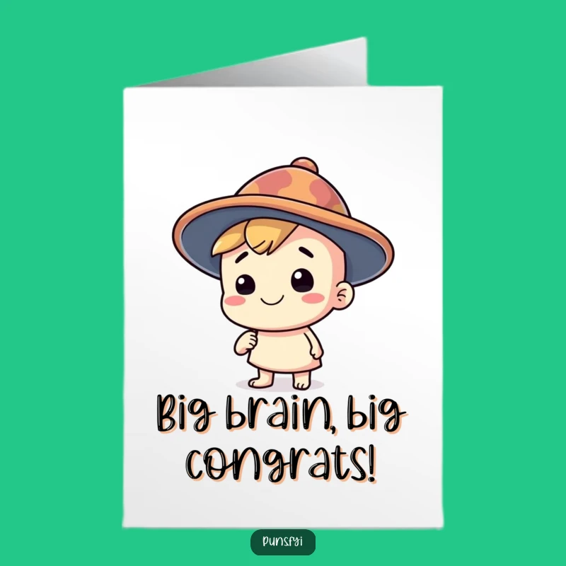 Free Printable Congrats Card: Thinking Cap Celebrates Your Big Win!