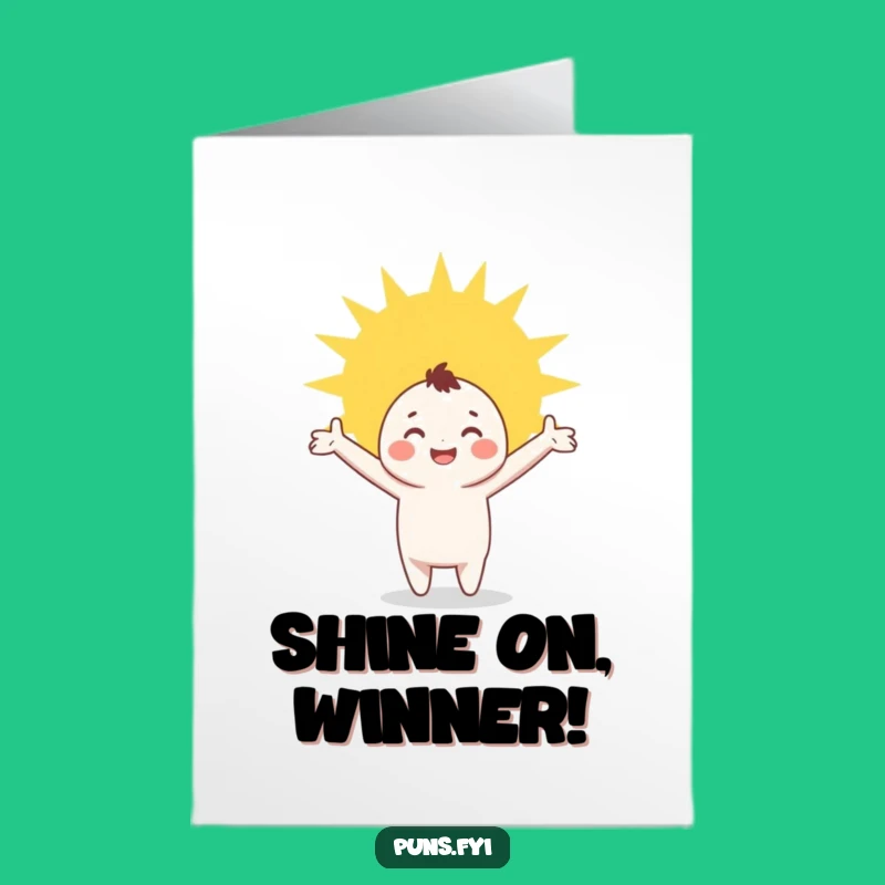Free Printable Congrats Card: Joyful Character Sunbeam Funny Downloadable Gift