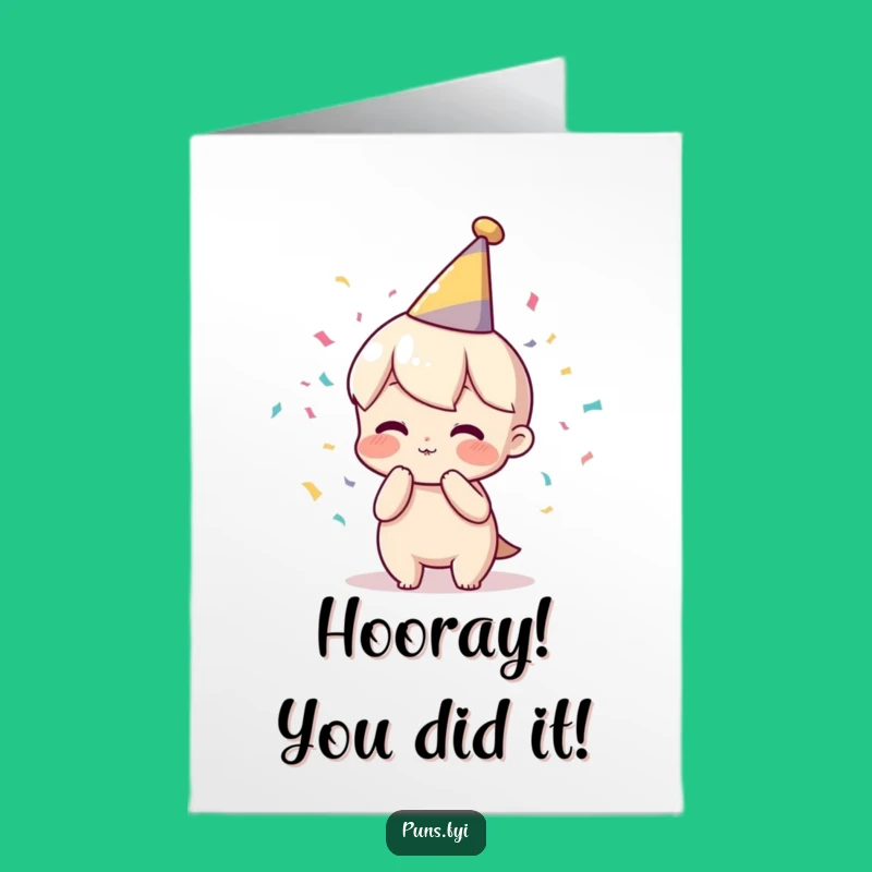 Free Printable Party Character Congrats Card: Confetti Poof Funny Downloadable Gift