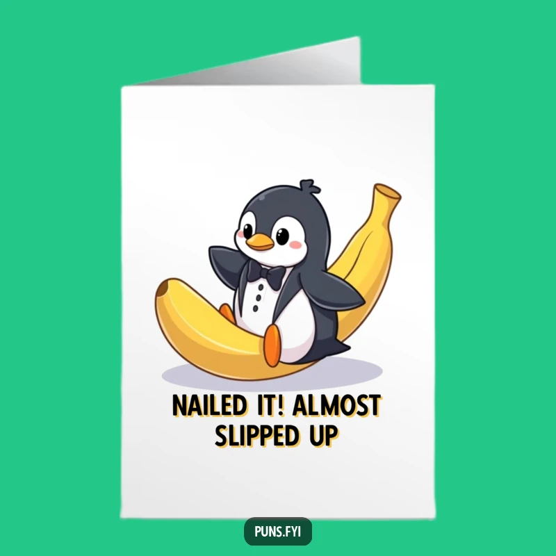 Free Printable Congrats Card: Penguin Tuxedo Slip! Funny Downloadable Congratulations Gift